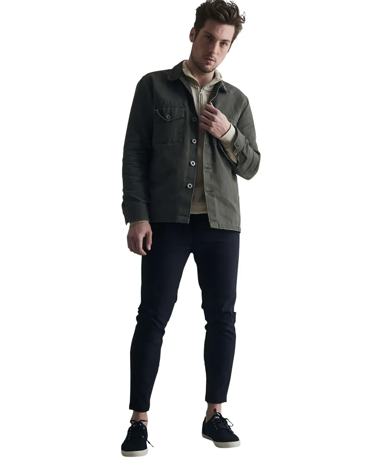 Mac Hose Tapered Fit Griffin in Schwarz mit Zipper am Saum