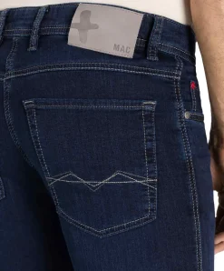 MAC Jog'n Jeans aus Sweat Denim in Dark Blue Used