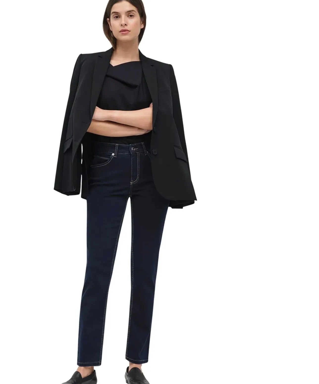 Mac Melanie Jeans Straight Leg in Dark Rinsewash