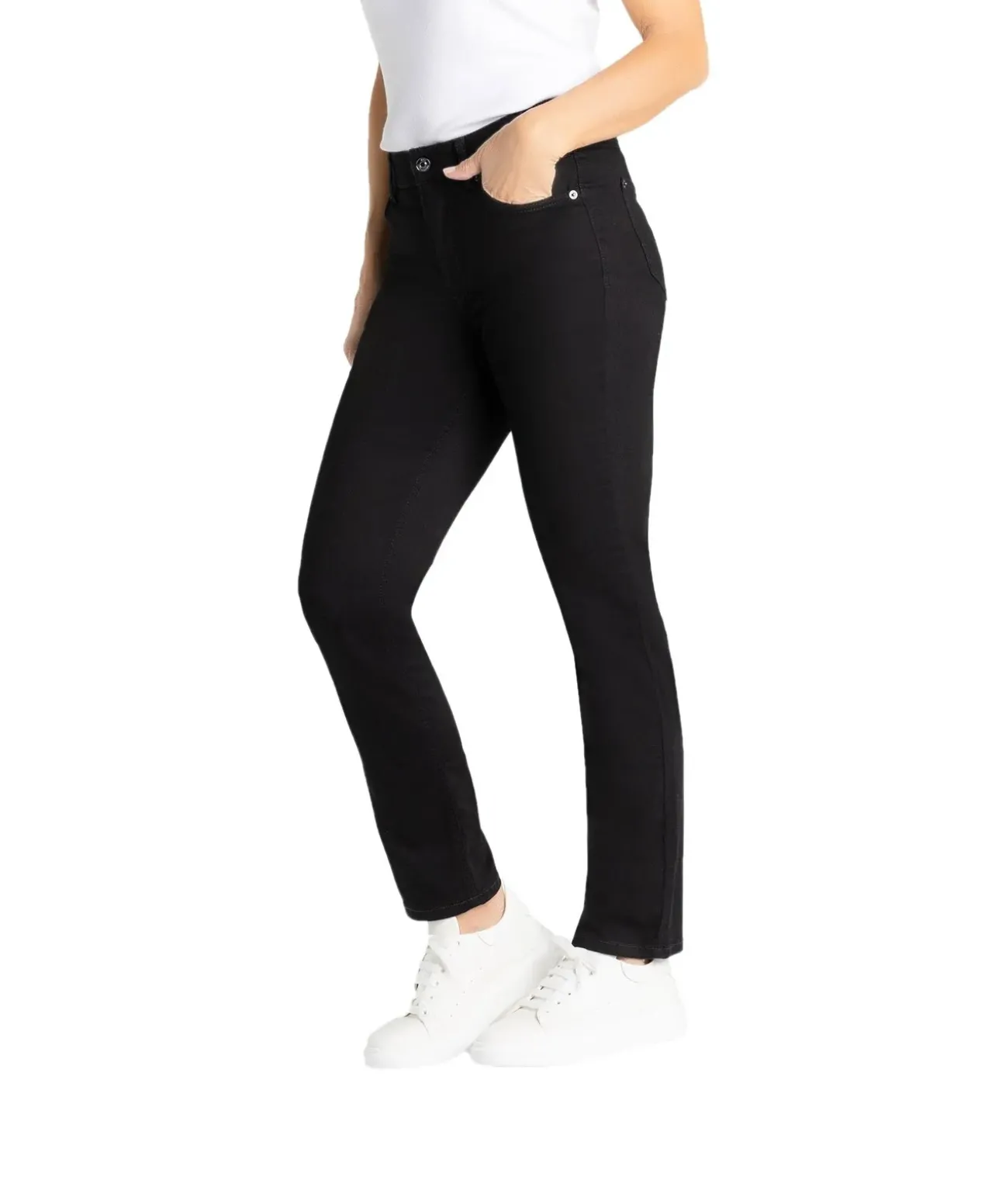MAC Melanie Jeans Straight Leg Black Black