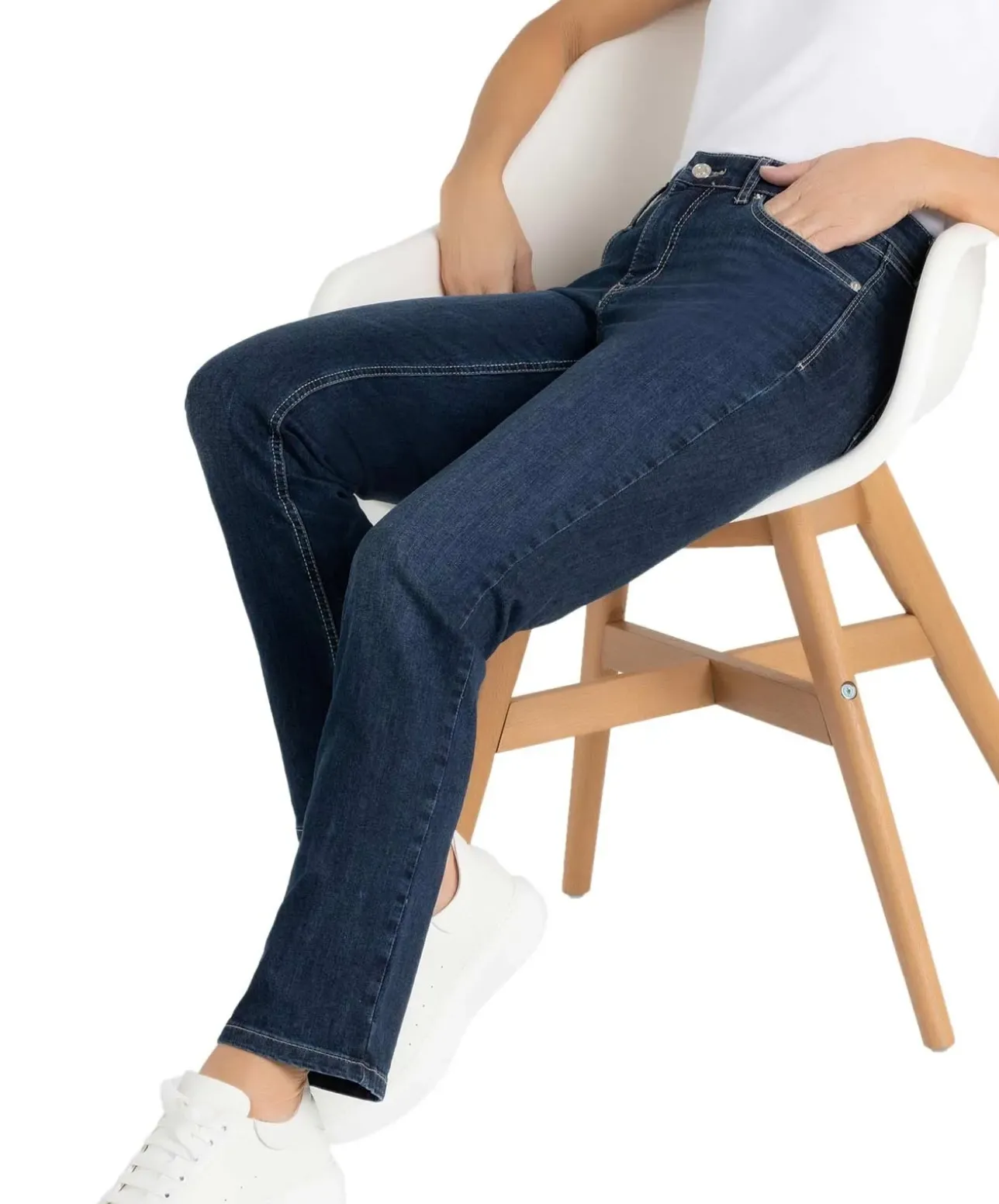 MAC Melanie Jeans Straight Leg in New Basic Wash