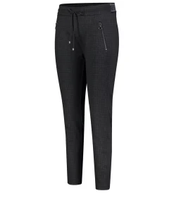 Mac Schlupfhose Easy Smart in dunkel mit Muster