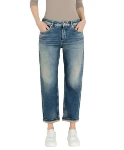 Mac Straight Fit Jeans in Vintage-Used mit Saumumschlag