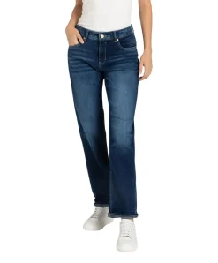 Mac Straight Fit Jeans in Blau mit Saumumschlag