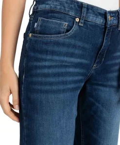 Mac Straight Fit Jeans in Blau mit Saumumschlag