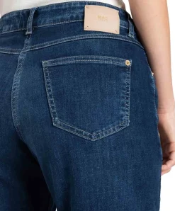 Mac Straight Fit Jeans in Blau mit Saumumschlag