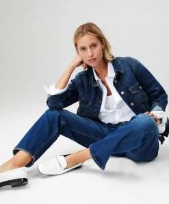 Mac Straight Fit Jeans in Blau mit Saumumschlag
