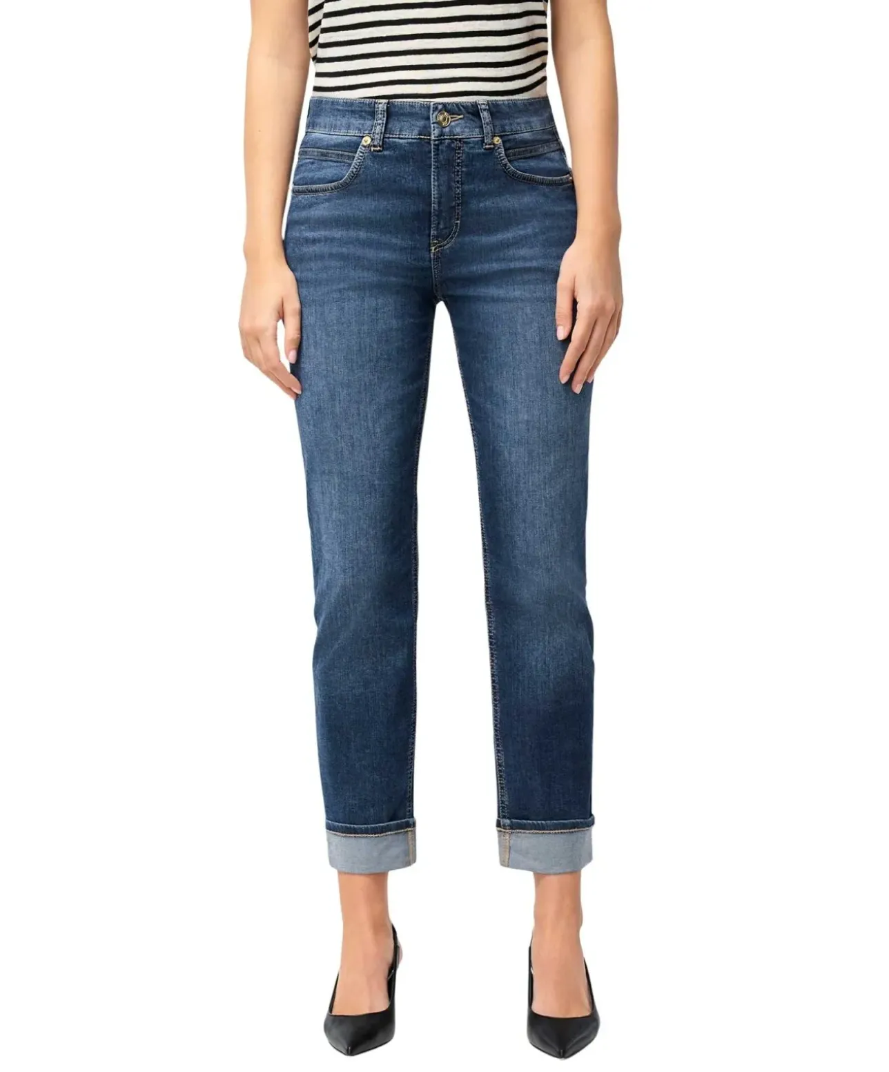 MAC Straight Jeans Sue Relax in Mittelblau