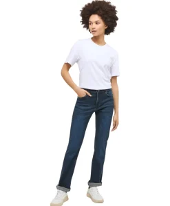 Mustang Crosby Relaxed Straight Jeans in Blauschwarz