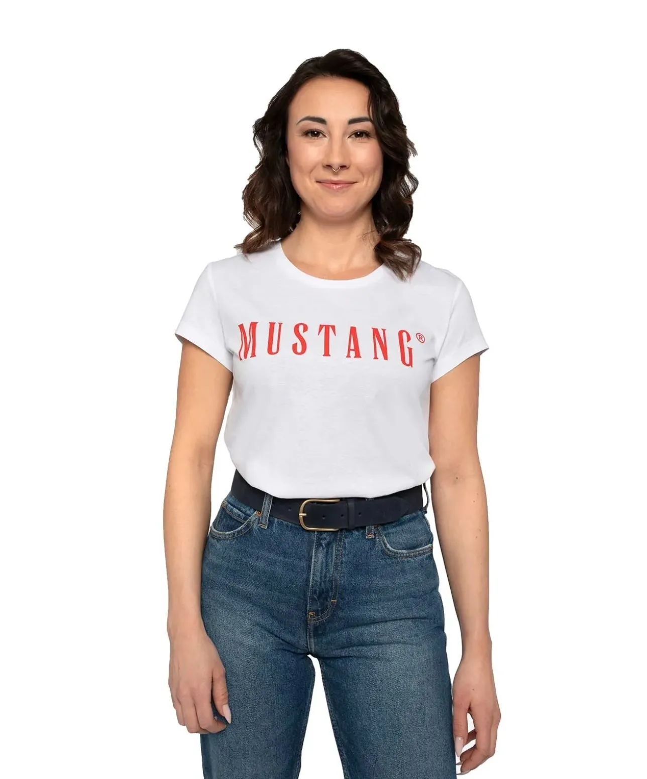 Mustang Gürtel aus Velourleder in Dunkelblau