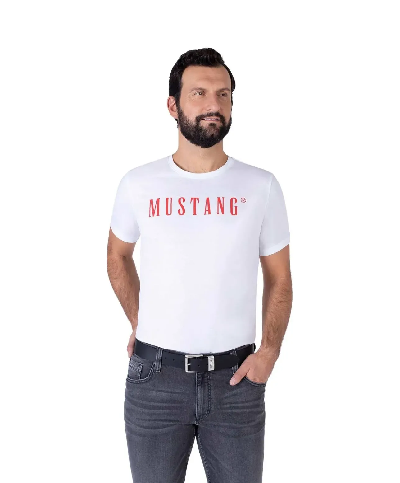 Mustang Gürtel aus Vollleder in Schwarz