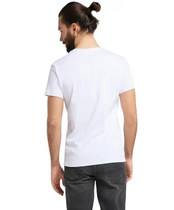 Mustang Herren Basic T-Shirt mit Rundhals in Weiß