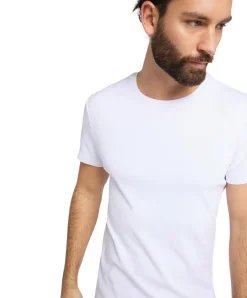 Mustang Herren Basic T-Shirt mit Rundhals in Weiß