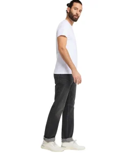 Mustang Herren Basic T-Shirt mit Rundhals in Weiß
