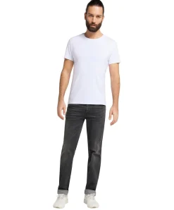 Mustang Herren Basic T-Shirt mit Rundhals in Weiß