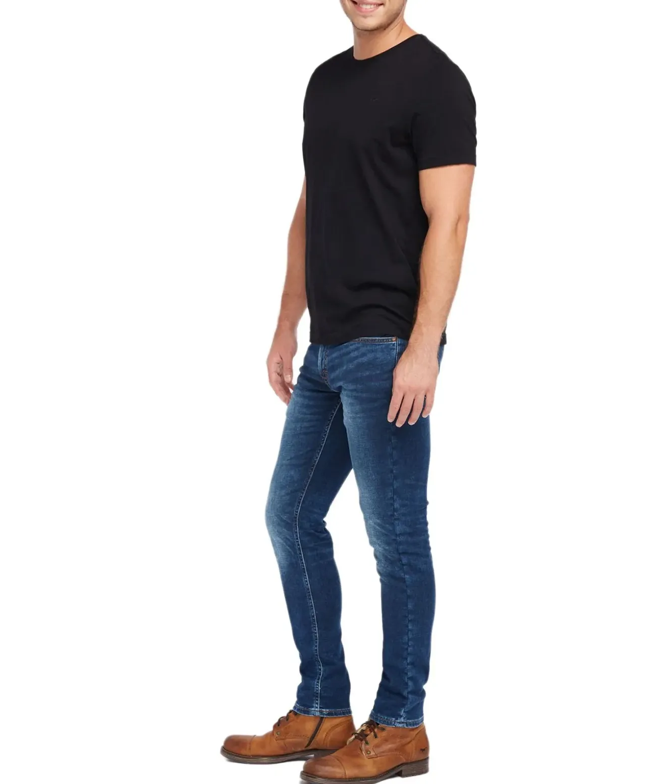 Mustang Herren Jeans Oregon Tapered Fit in Blue Dark