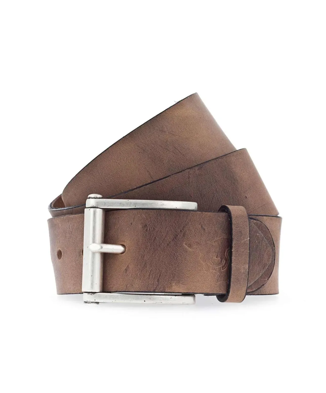 Mustang Herren-Gürtel aus Leder in braunem Vintagecharakter