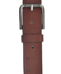 Mustang Herren-Gürtel aus Vollleder in braunem Cognac
