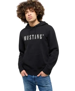Mustang Hoodie Bronson in Schwarz mit Label-Print