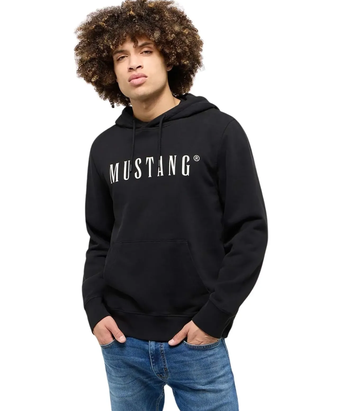 Mustang Hoodie Bronson in Schwarz mit Label-Print