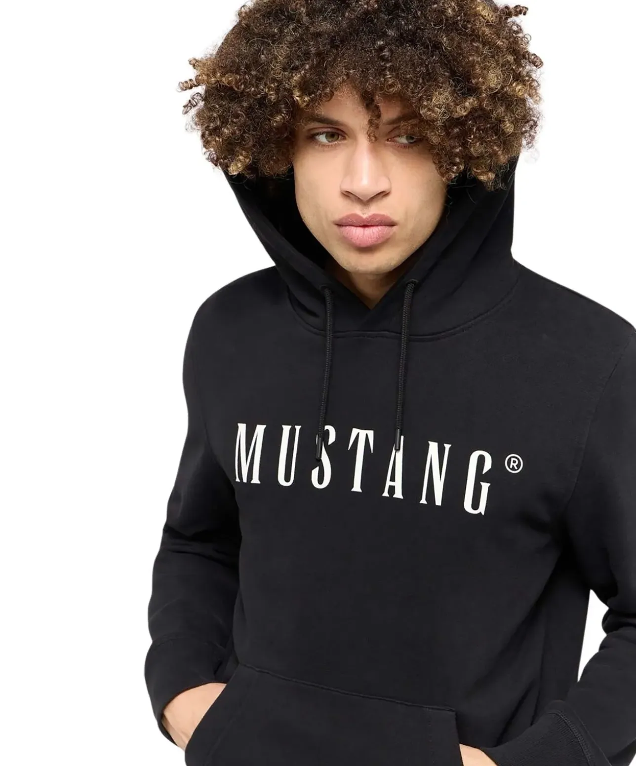 Mustang Hoodie Bronson in Schwarz mit Label-Print