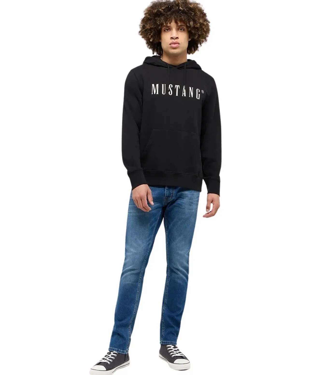 Mustang Hoodie Bronson in Schwarz mit Label-Print