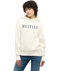 Mustang Hoodie Margo in Weiß mit Logo