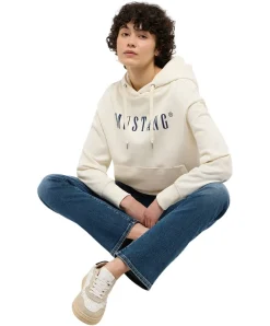 Mustang Hoodie Margo in Weiß mit Logo