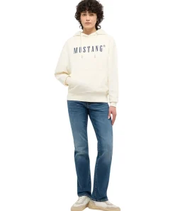 Mustang Hoodie Margo in Weiß mit Logo