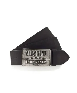 Mustang Koppelgürtel in Schwarz mit Vintage-Charakter