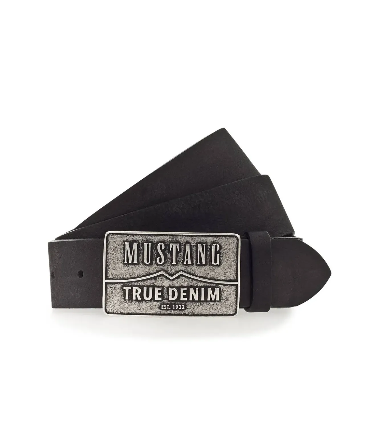Mustang Koppelgürtel in Schwarz mit Vintage-Charakter