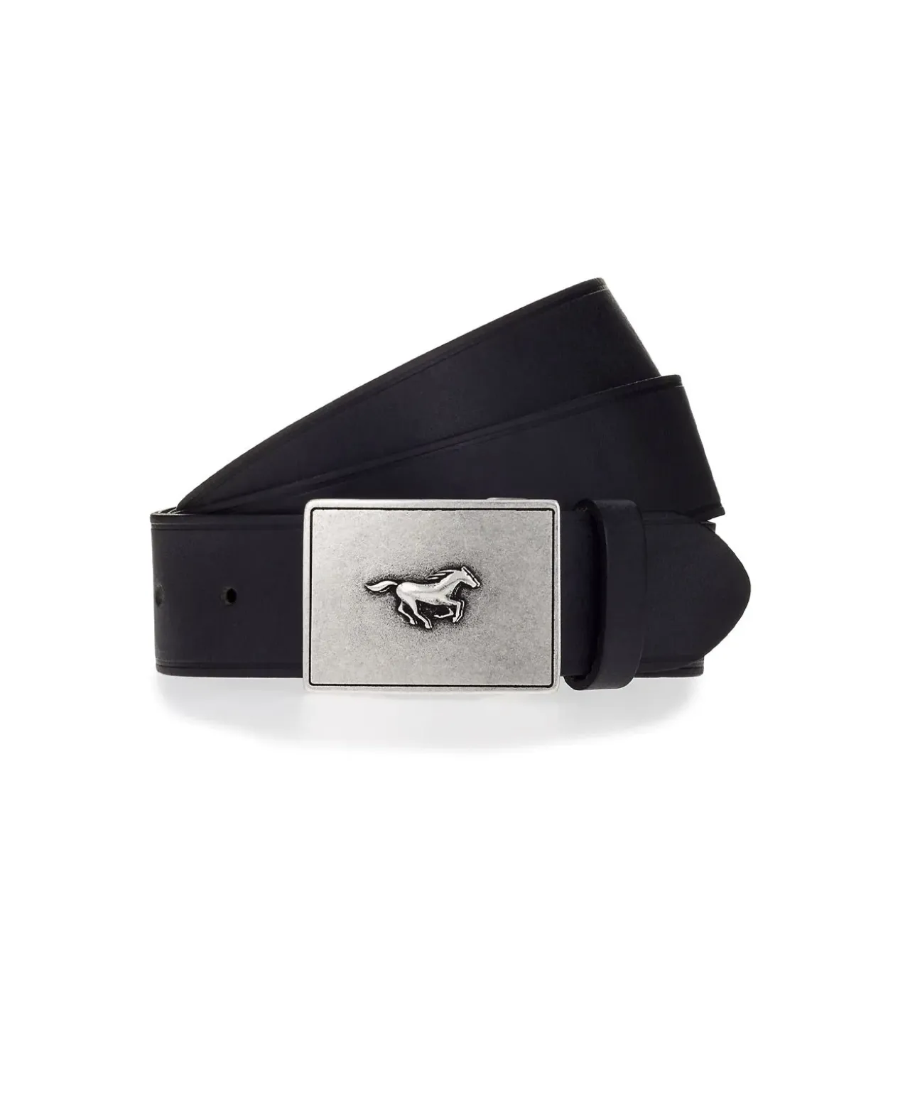 Mustang Koppelgürtel in schwarz aus Echtleder