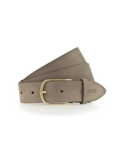 Mustang Ledergürtel aus Velourleder in Taupe