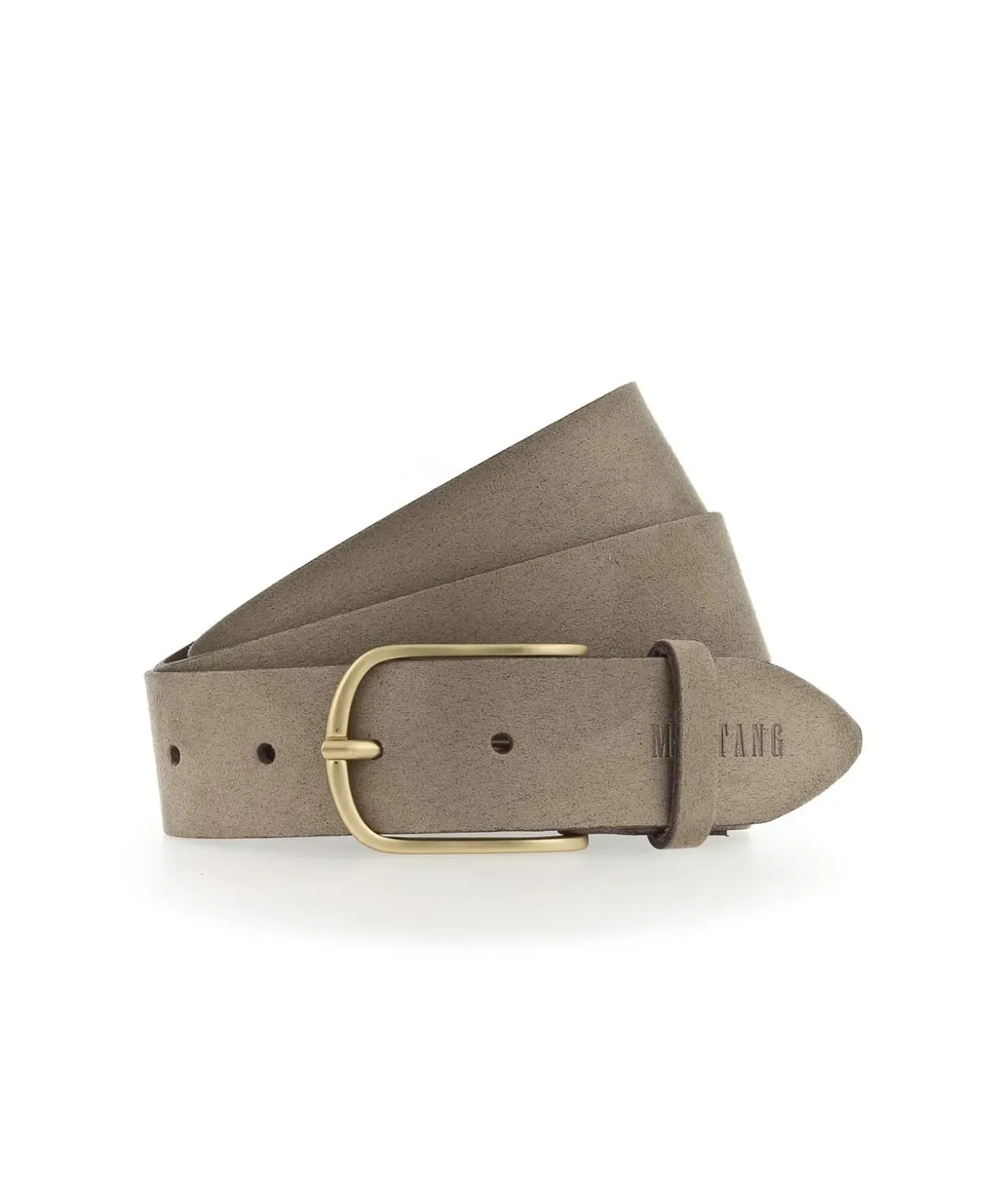 Mustang Ledergürtel aus Velourleder in Taupe