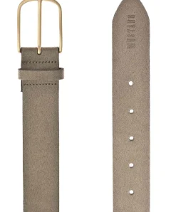 Mustang Ledergürtel aus Velourleder in Taupe