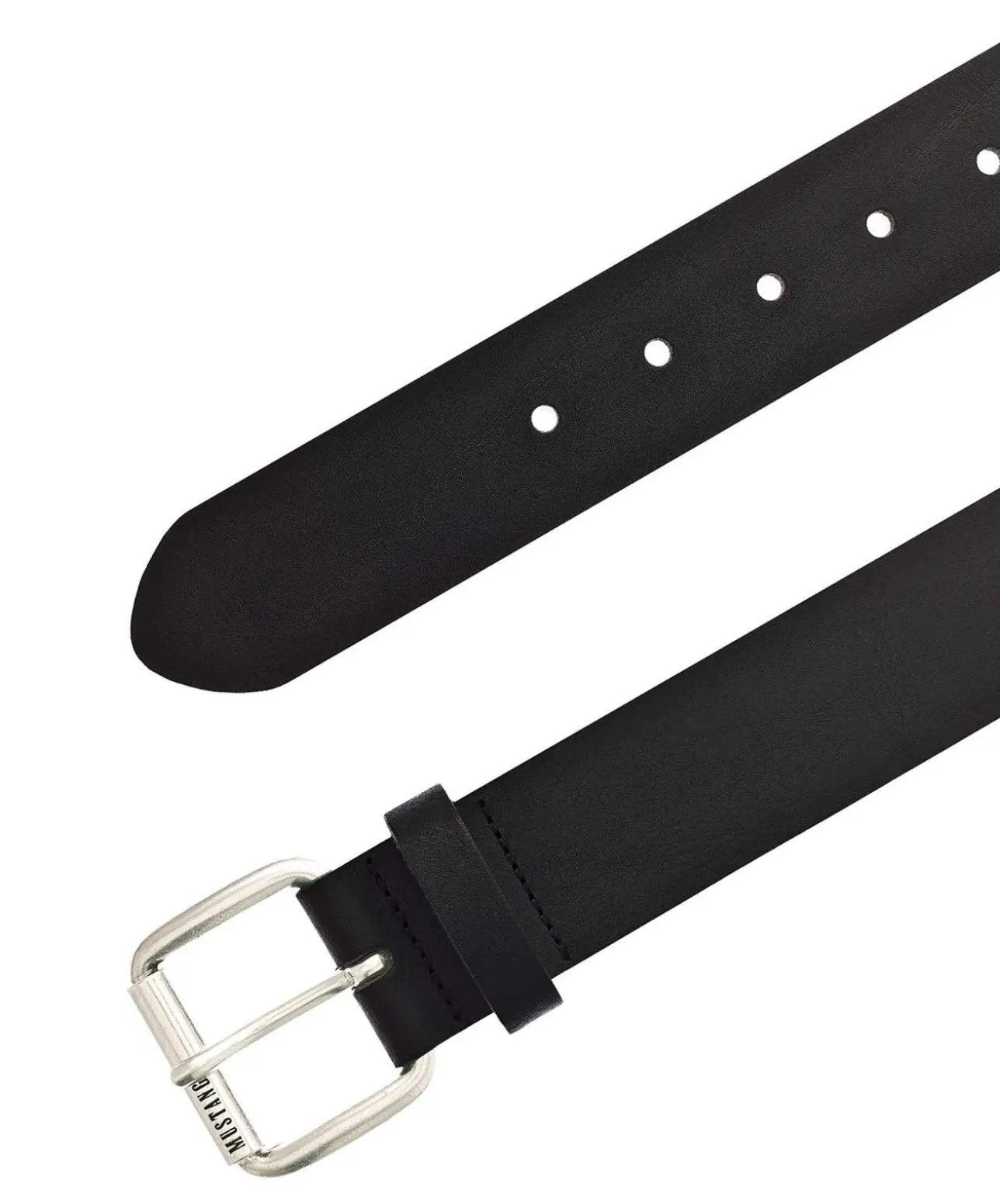 Mustang Ledergürtel 4cm breit mit Dornschließe in Schwarz