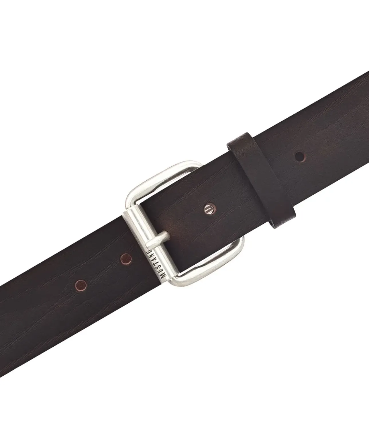 Mustang Ledergürtel 4cm breit mit Dornschließe in Dunkelbraun