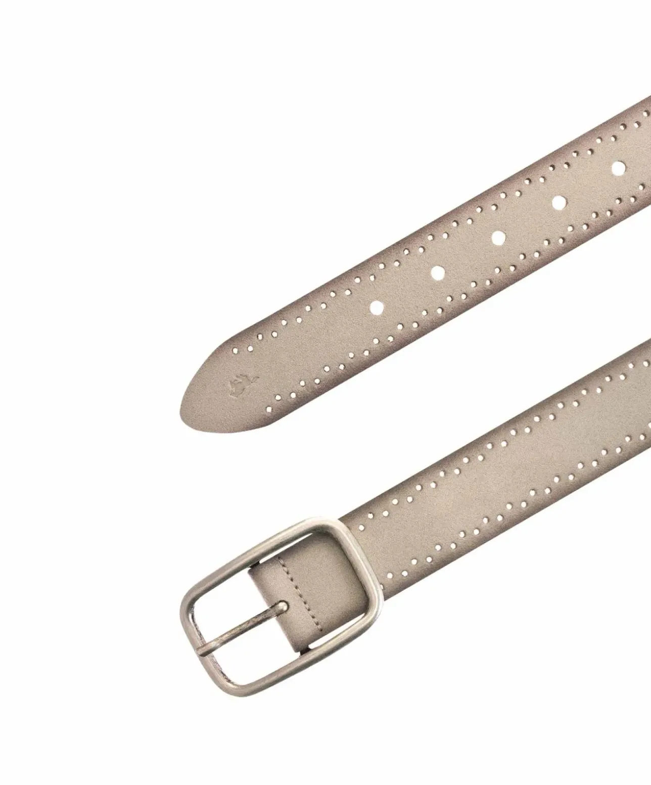 Mustang Ledergürtel mit Lochstanzung in Creme