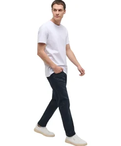 Mustang Oregon Slim fit Jeans in dunkelblau mit Used-Effekten