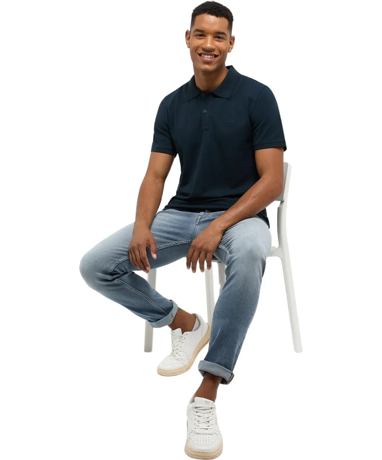 Mustang Poloshirt Herren Palco aus Baumwolle in Carbon