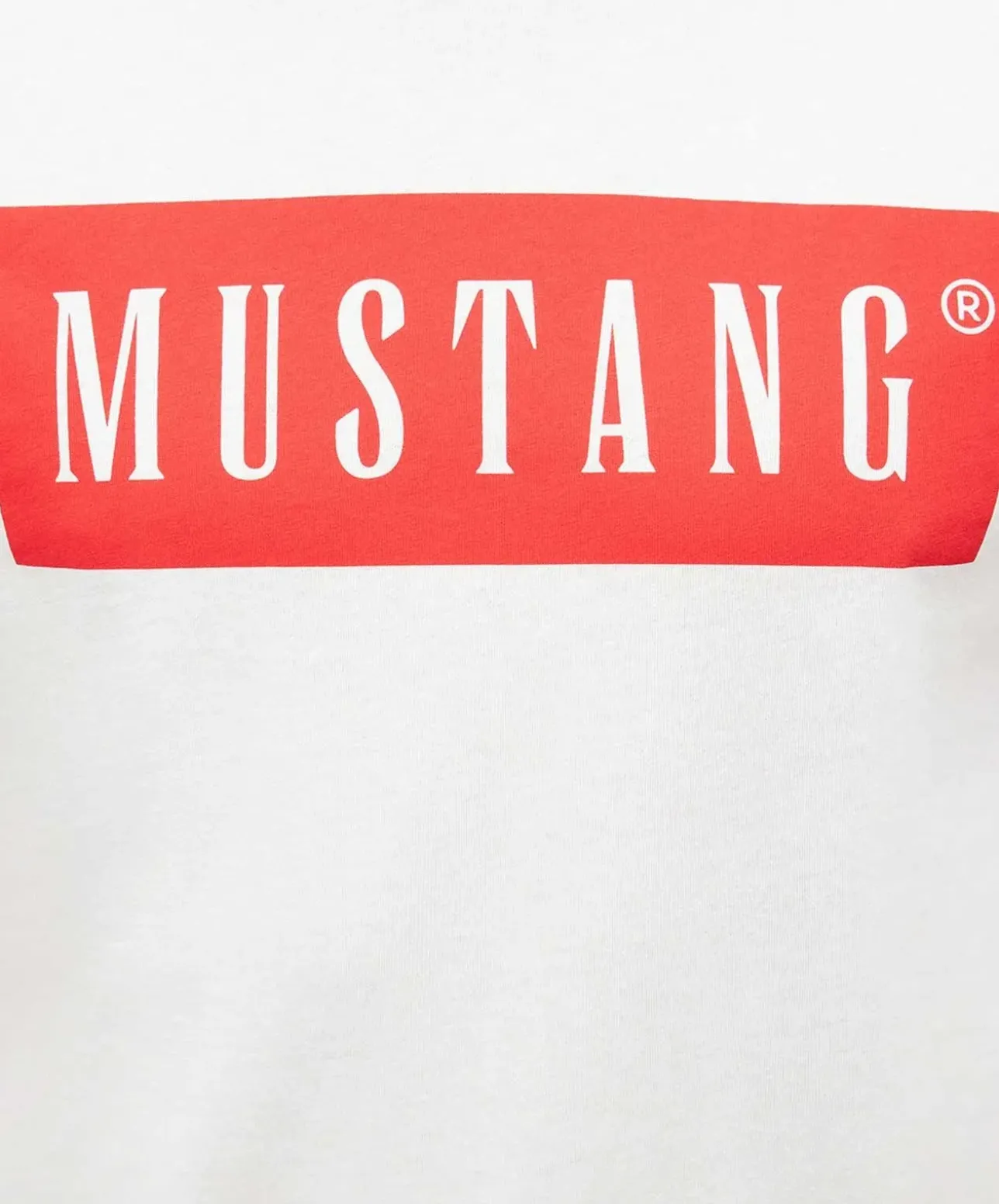 Mustang Print T-Shirt Austin aus Baumwolle in Weiß