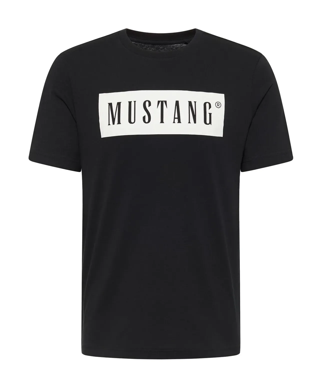 Mustang Print T-Shirt Austin aus Baumwolle in Schwarz
