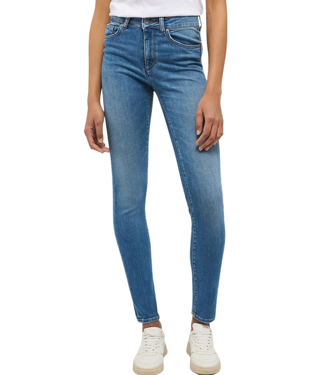 Mustang Shelby Jeans Slim Fit in mittelblauer Used-Waschung