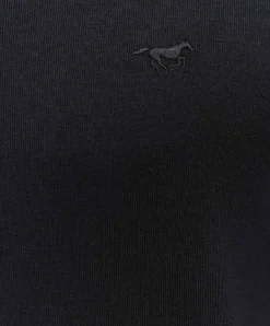Mustang Shirt Arminto in Schwarz mit Langarm