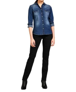 Mustang Sissy Slim Jeans aus Schwarzem Denim
