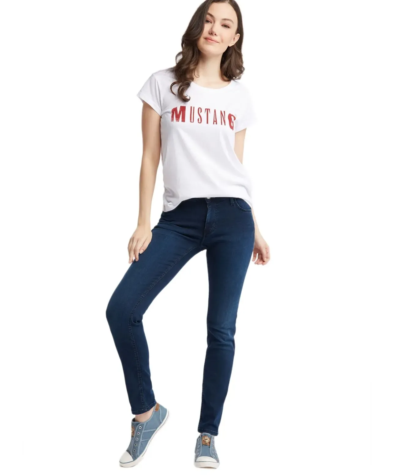 Mustang Sissy Slim Jeans in dunkler Stonewash-Optik