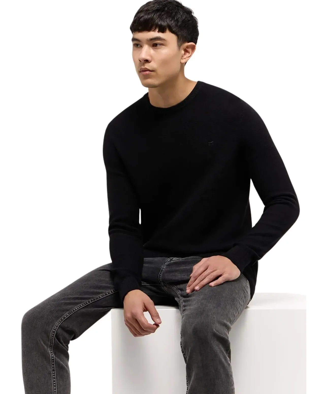 Mustang Strickpullover Elliot in Schwarz