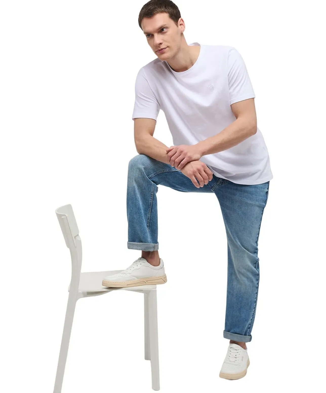Mustang Tramper Straight Jeans in heller Used Waschung