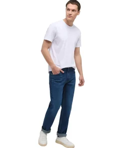 Mustang Tramper Straight Jeans in mittelblauer Used-Waschung