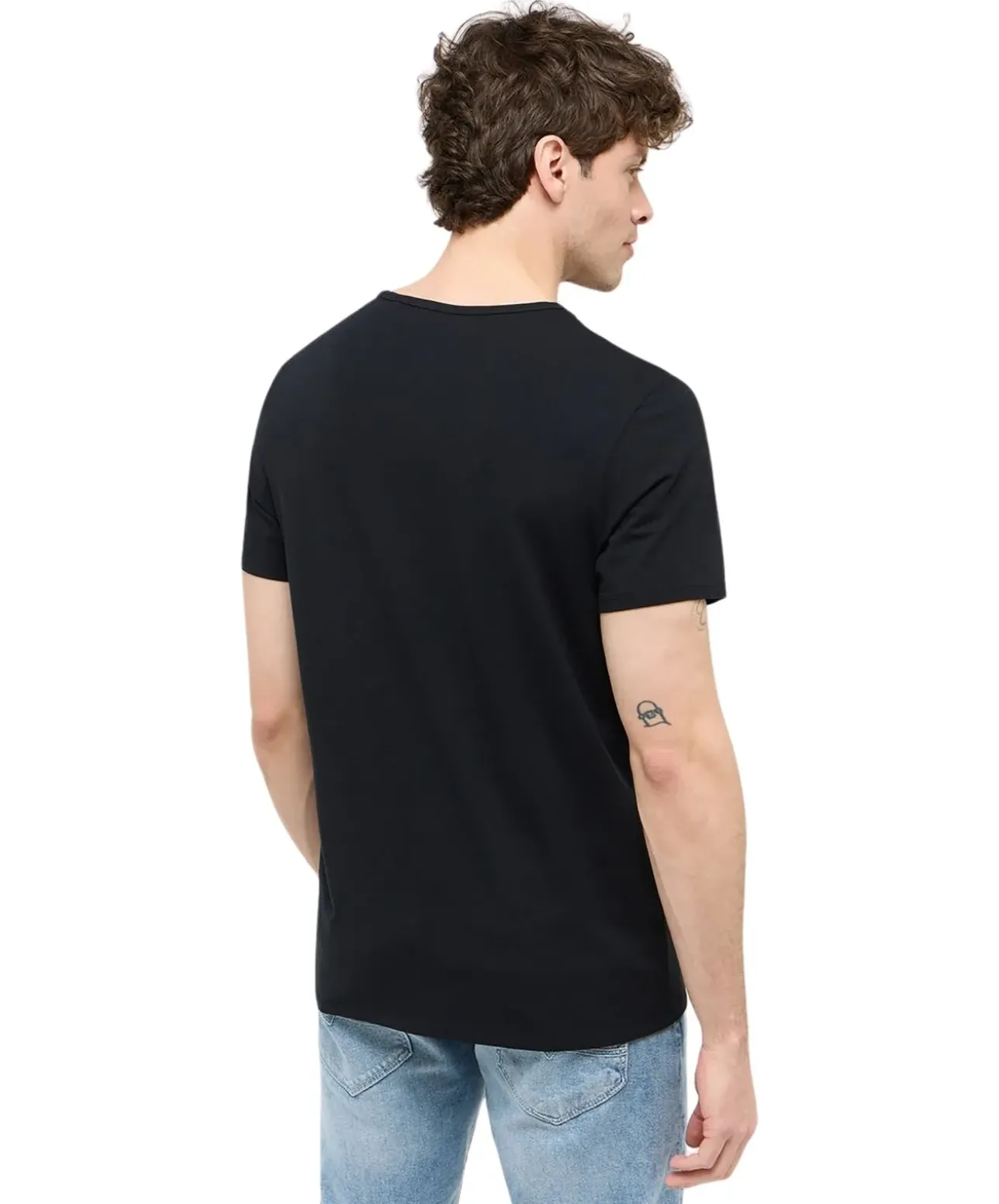 Mustang T-Shirt Amado 2-Pack mit V-Neck in Schwarz